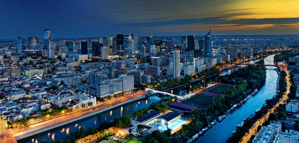 Bulding La Defense Paris By Night