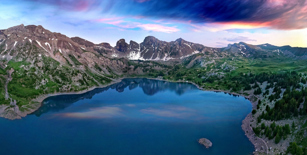 Lac Allos Heure Bleue